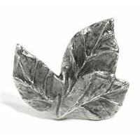 Emenee MK1074-AMS Home Classics Collection 3 Leaves Knob 1-3/4 inch x 1-7y/8 inch in Antique Matte Silver nature Series